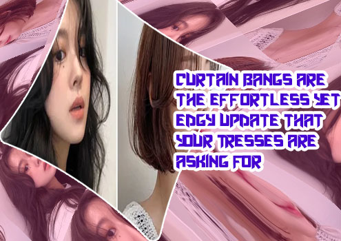 Layered korean curtain bangs