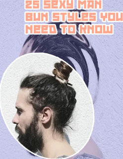 Man bun wavy hair
