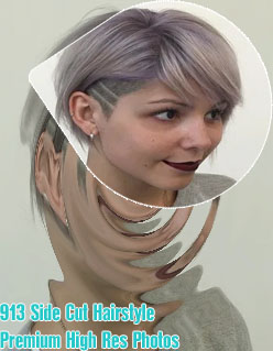 Side cut hair black female