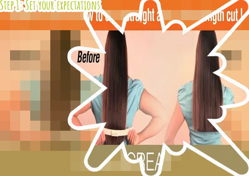 Trim long hair at home
