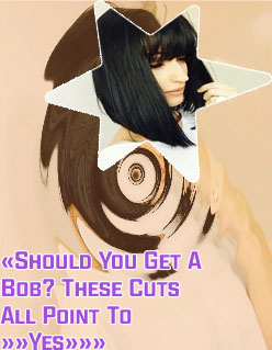 Very long bob with bangs